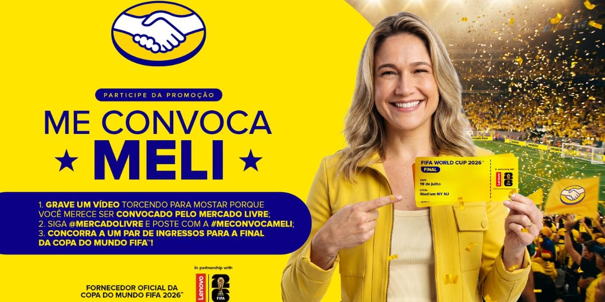 Campanha #MeConvocaMeli: Mercado Livre premiará torcedor com ida à final da Copa