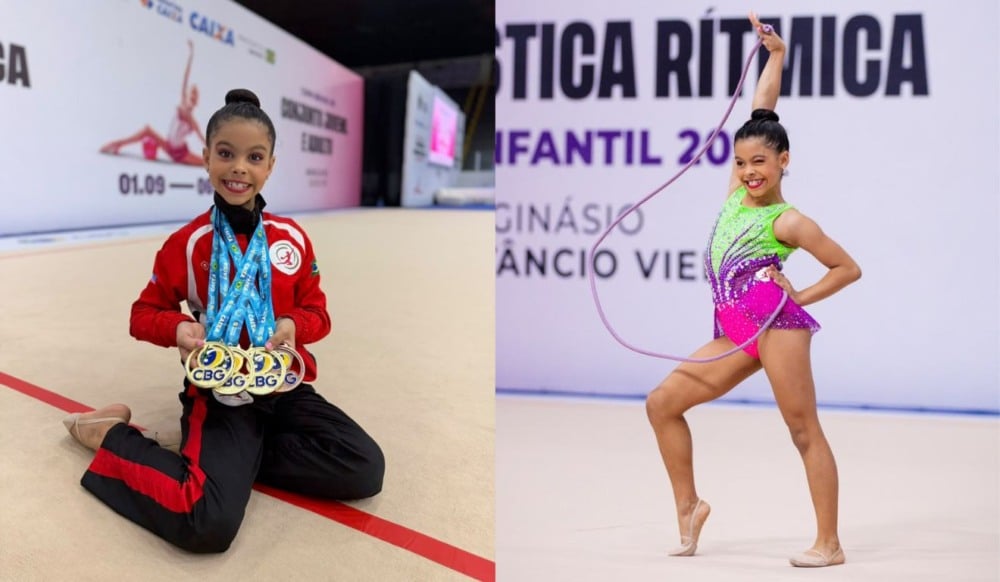 Capixaba de 10 anos brilha e leva quatro medalhas no Brasileiro de GR