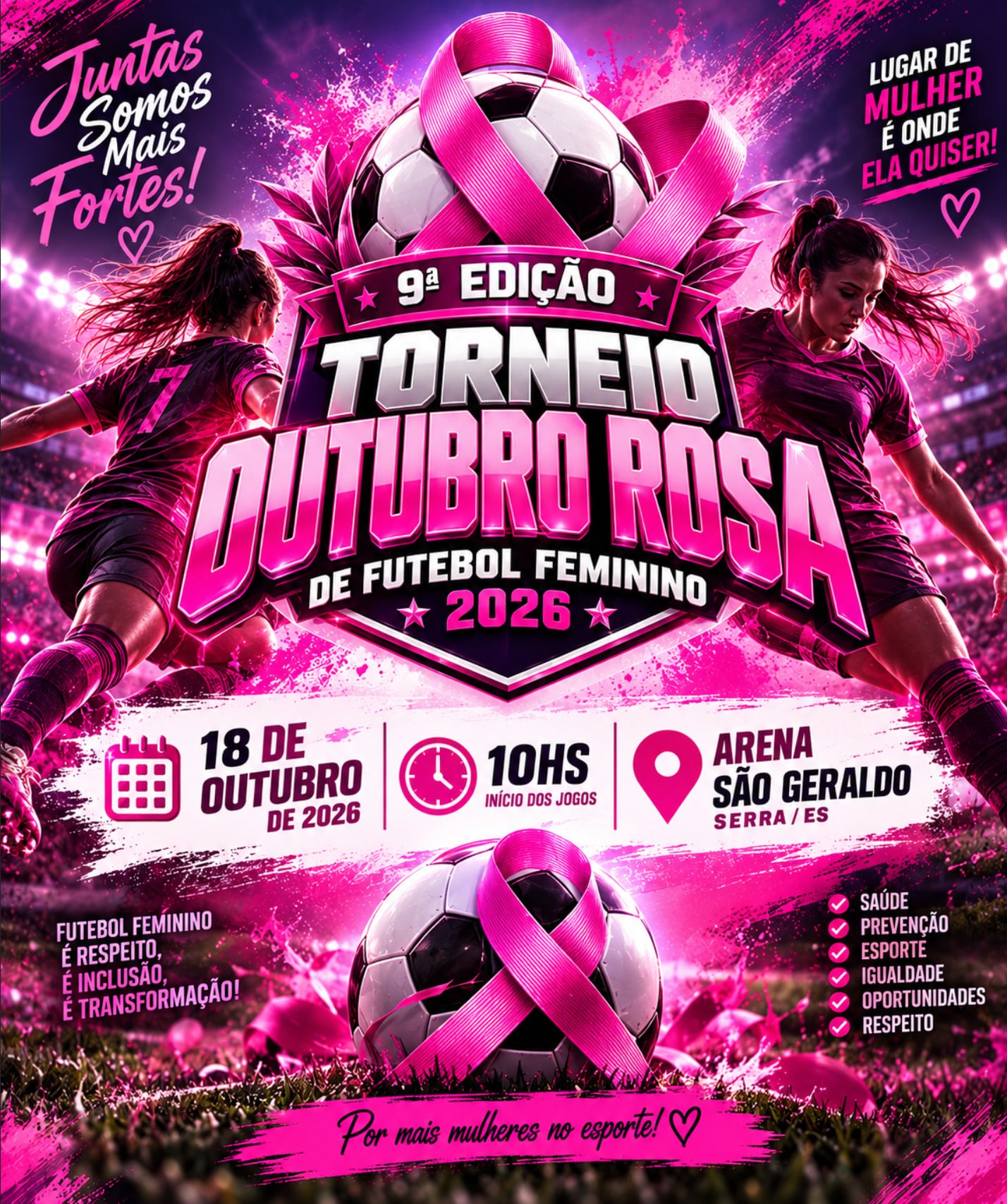Torneio Outubro Rosa chega à 9ª edição e quer virar tradição na Serra 1